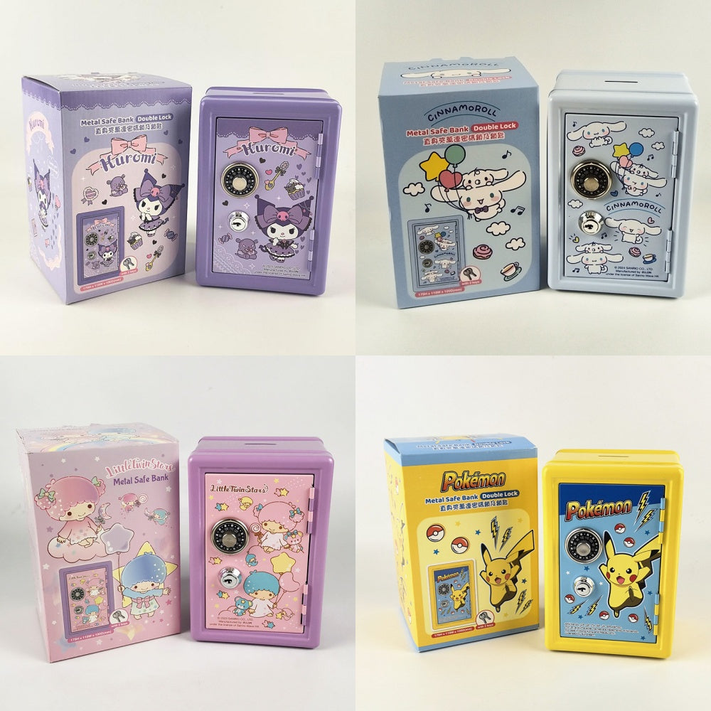 香港Sanrio Melody Twin Star玉桂狗Kuromi Pokemon 直身金屬夾萬有鎖首飾盒 7066
